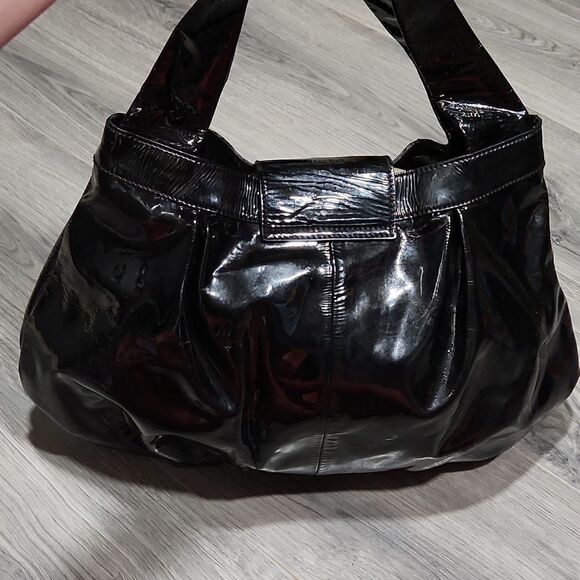 GUC Black Patent Leather LG Charles David Hobo Bag - Picture 4 of 8